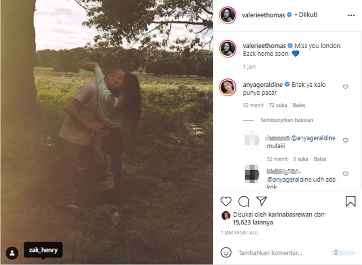 Valerie Thomas Posting Foto Cium Pacar, Reaksi \'Ngenes\' Anya Geraldine Jadi Sorotan
