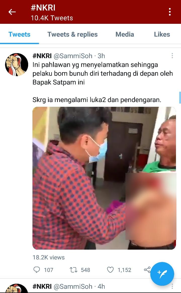 Satpam Gereja Katedral Makassar yang Hadang Pelaku Bom Bunuh Diri