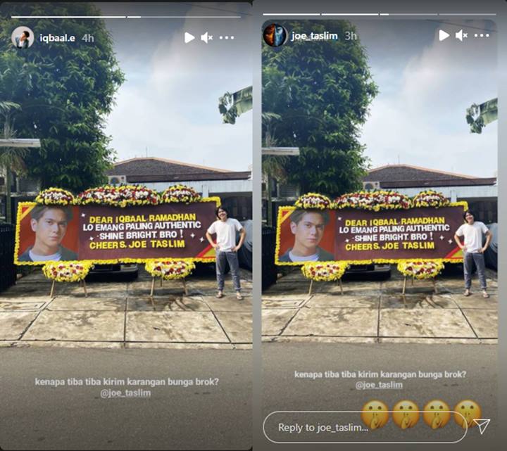 Iqbaal Ramadhan Bingung Dikirimi Karangan Bunga Raksasa Oleh Joe Taslim, Ada Apa?