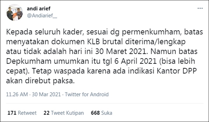 Andi Arief Minta Kader Waspada
