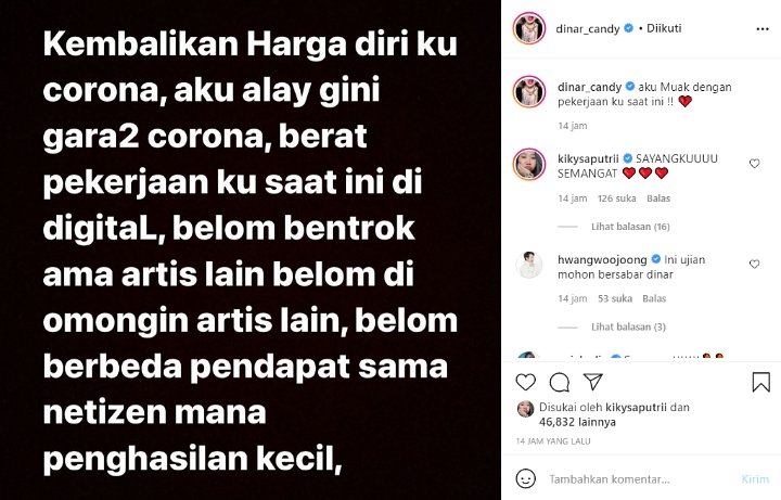 Salahkan Corona, Dinar Candy Ngaku Muak Dengan Pekerjaannya Saat Ini