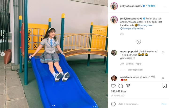 Bikin Gemes, Prilly Latuconsina Asyik Main Perosotan Malah Ramai Disebut Mirip Anak TK