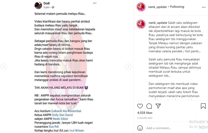 Sudah Minta Maaf, Selebgram Keanu Agl Tetap Diboikot Masuk Riau Gegara Insiden Tanjak