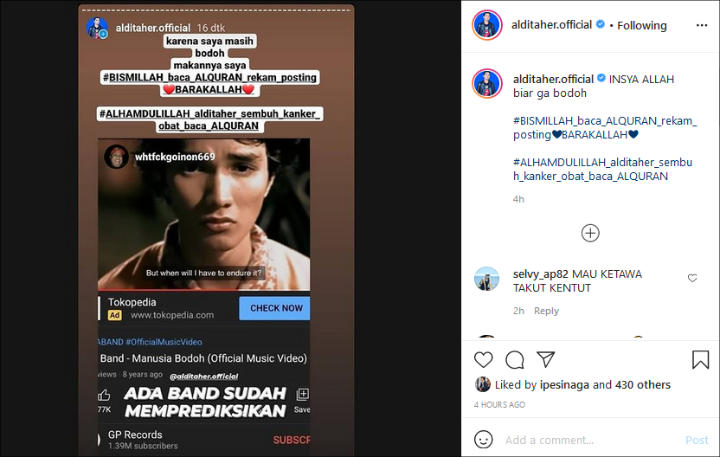 Aldi Taher Santuy Disebut \'Manusia Bodoh\', Ada Band Dipuji Bisa Prediksi