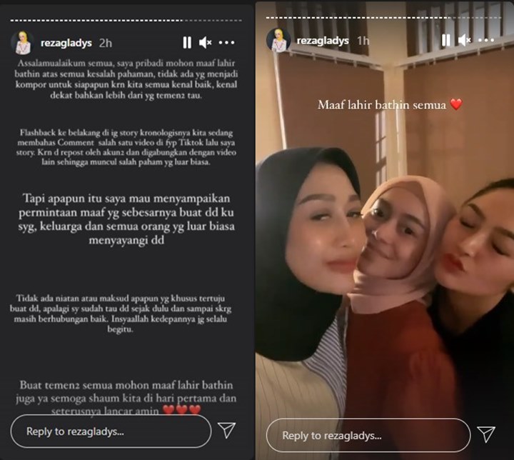 Reza Gladys Minta Maaf pada Lesty Kejora