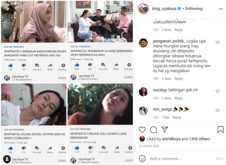 Uya Kuya Heboh Konten Hipnotis Trending di YouTube, Netter Ragukan Hal Ini