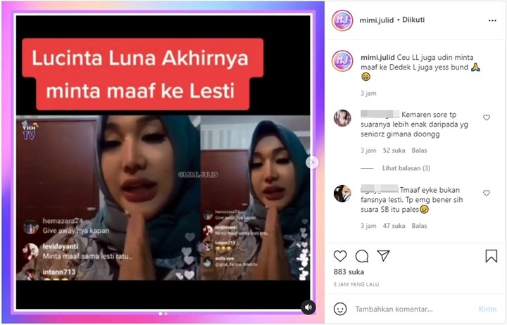 Sempat Ngegas Sindir Lesty Kejora, Lucinta Luna Kini Turut Sampaikan Permintaan Maaf