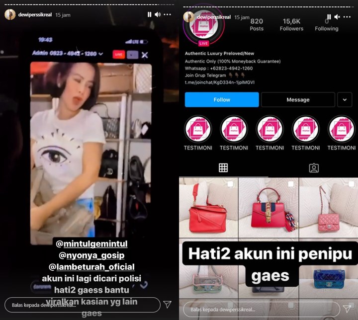 Dewi Persik Kena Tipu Akun Penjual Tas, Minta Akun Gosip Lakukan Hal ini