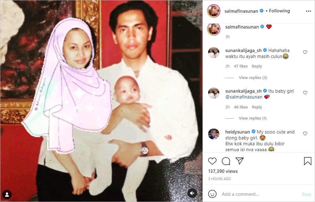 Sikap Salmafina Sunan Kantongi Pujian Usai Edit Bagian Kepala Sang Ibu Begini di Foto Jadul Keluarga