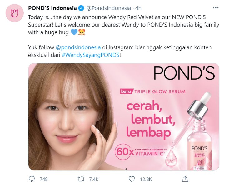 Wendy Red Velvet Wajah Baru Produk Skincare Indonesia, Hal Ini Jadi Pertanyaan Utama