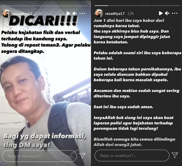 Tak Terima Ibu Dipukul dan Dimaki, Reza Aditya Laporkan Ayah Tiri ke Polisi