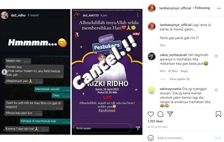 Rizky Billar Diduga Tolak Tampil Sepanggung, Rizki-Ridho DA Sindir Habis-habisan