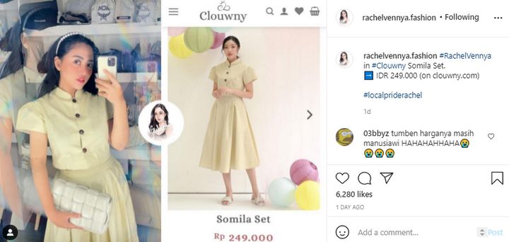 Harga OOTD Rachel Vennya Murah Kebangetan Picu reaksi tak Percaya Netizen