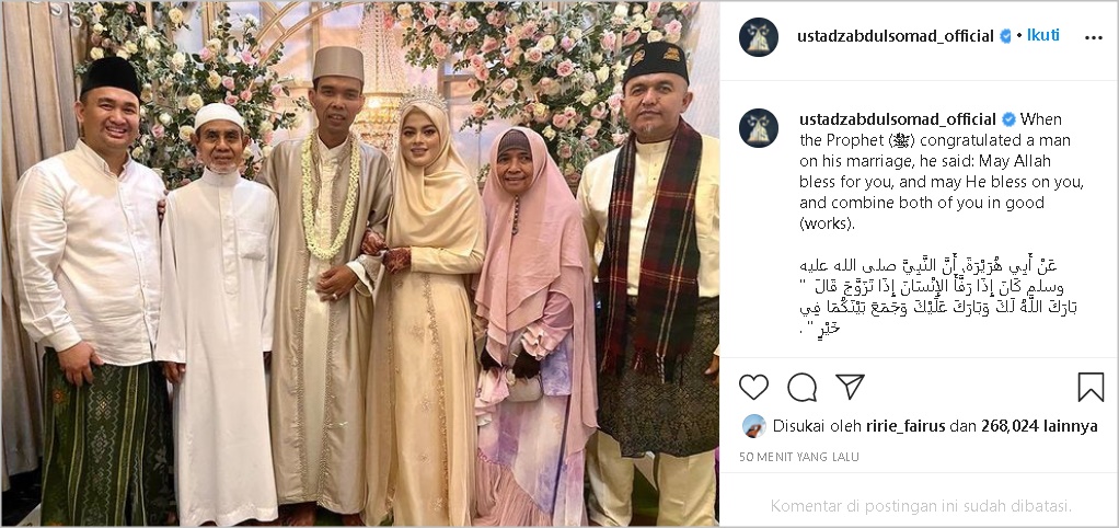 Sah Ustaz Abdul Somad Resmi Nikahi Gadis 19 Tahun, Intip Bukti Momen Bahagianya