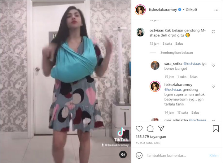Cara Kezia Karamoy Gendong Anak Sambil Joget TikTok Bikin Khawatir