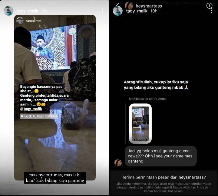 Taqy Malik Risih Dipuji Ganteng Oleh Sesama Jenis: Cuma Istriku Aja Yang Boleh!