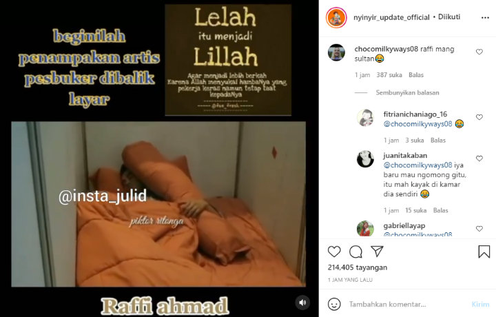 Penampakan kasur Raffi Ahmad