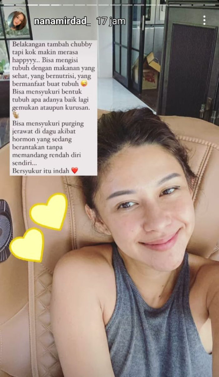 Nana Mirdad Pede Pamer Pipi Chubby Hingga Dagu Berjerawat, Wajah No Makeup Dipuji Selangit