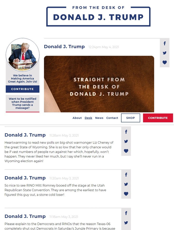 Donald Trump Akhirnya Rilis Medsos Pribadi, Ternyata Cuma Blog Biasa?