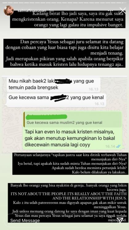 Temannya Curhat Ingin Ikut Masuk Kristen, Salmafina Sunan Bereaksi Beri Wejangan Begini