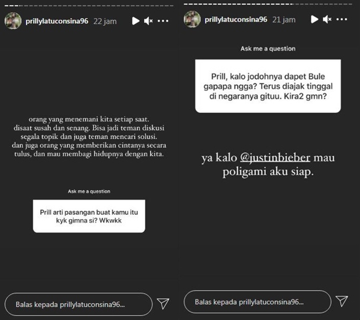 Prilly Latuconsina Jawab Kemungkinan Punya Pacar Bule, Singgung Justin Bieber