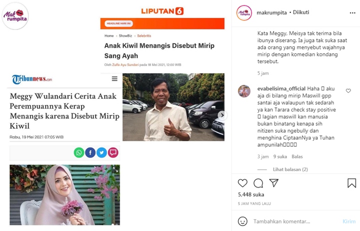 Putri Meggy Wulandari Sampai Nangis, Eva Belisima Tak Masalah Dibilang Mirip Kiwil