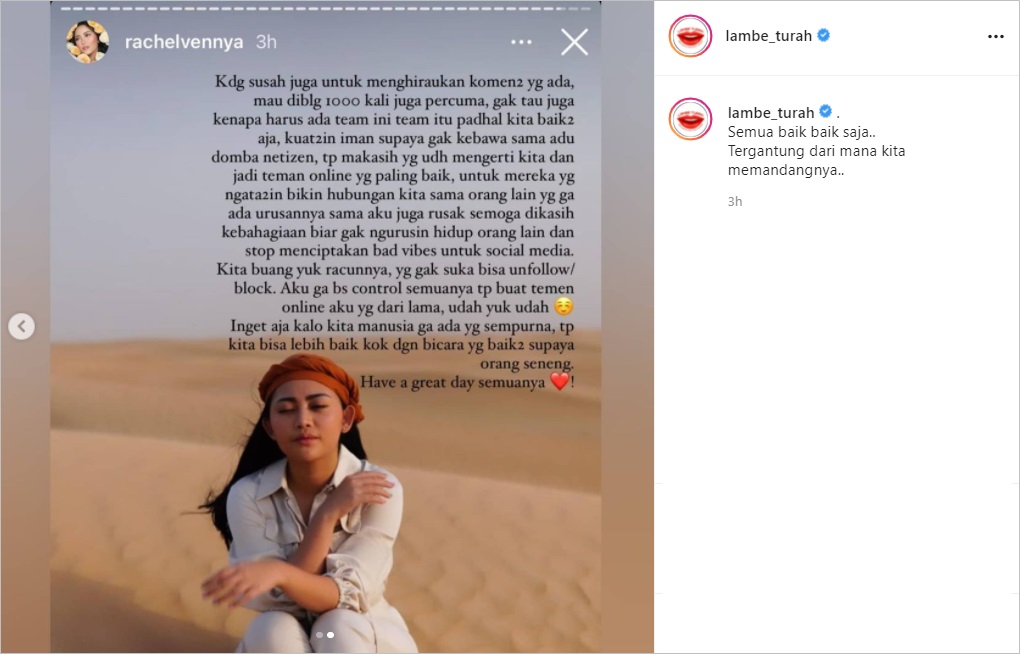Asmaranya Bikin Fans Pecah Kubu, Rachel Vennya Singgung Soal Adu Domba: Kuat-kuatin Iman