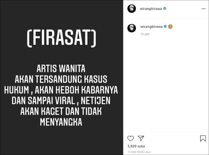 Peramal Wirang Birawa Sebut Akan Ada Artis Wanita Tersandung Kasus Hukum Hingga Bikin Heboh Publik