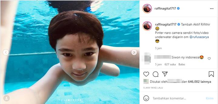 Pose di Dalam Air, Wajah Rafathar Anak Raffi Ahmad Disebut Makin Mirip Choi Siwon