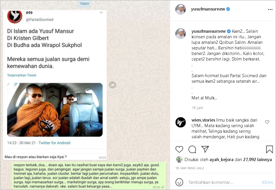 Ustaz Yusuf Mansur Buka Suara Usai Dituding \'Jualan Surga Demi Kemewahan Dunia\', Begini Responsnya