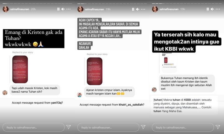 Diduga Sindir Alvin Faiz, Agama Salmafina Sunan Kembali Jadi Perbincangan