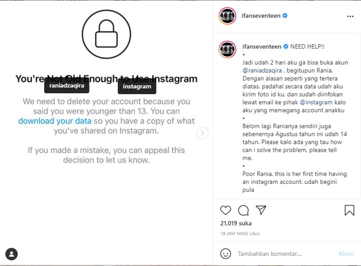 Ifan Seventeen Panik Hingga Minta Bantuan Soal Akun Instagram Putrinya Tak Bisa Dibuka