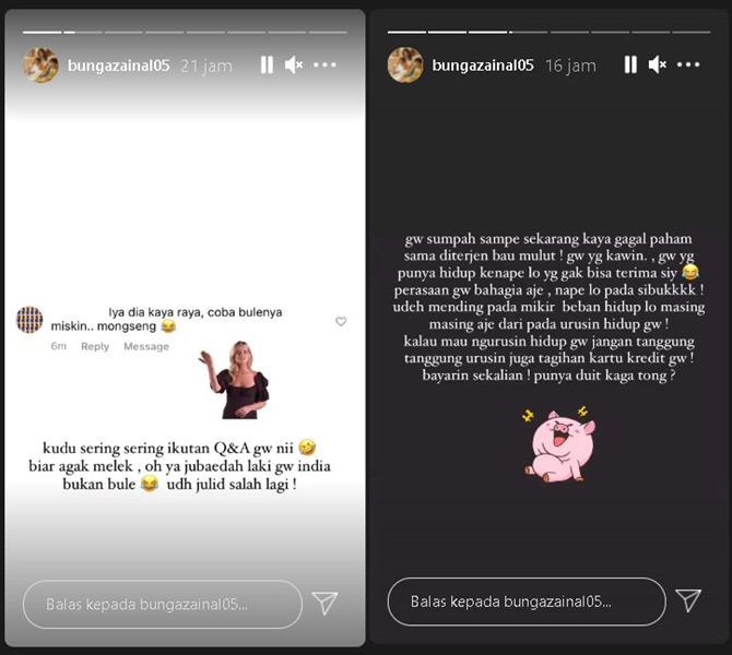Pernikahannya Masih Terus Diusik, Bunga Zainal Meradang: Mending Mikir Beban Hidup Masing-masing
