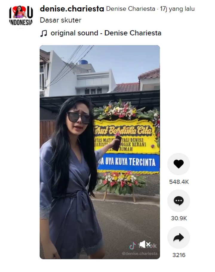 Denise Chariesta Ngamuk Dapat Kiriman Karangan Bunga Duka Cita Dari Uya Kuya