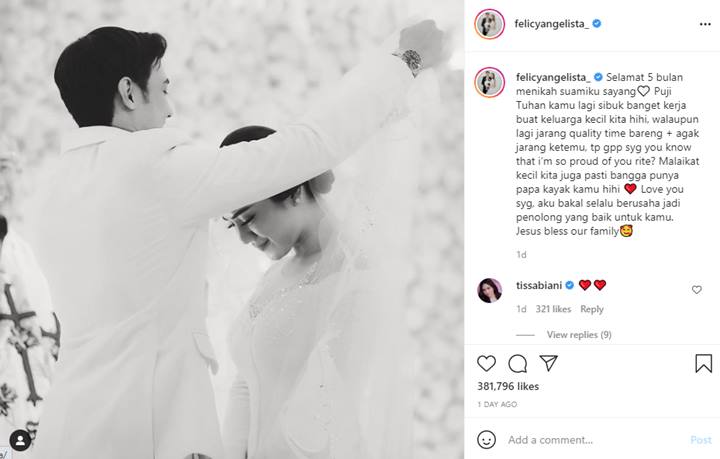 Makin Jarang Ketemu, Felicya Angelista Tulis Pesan Haru yang Bikin Caesar Hito Mewek