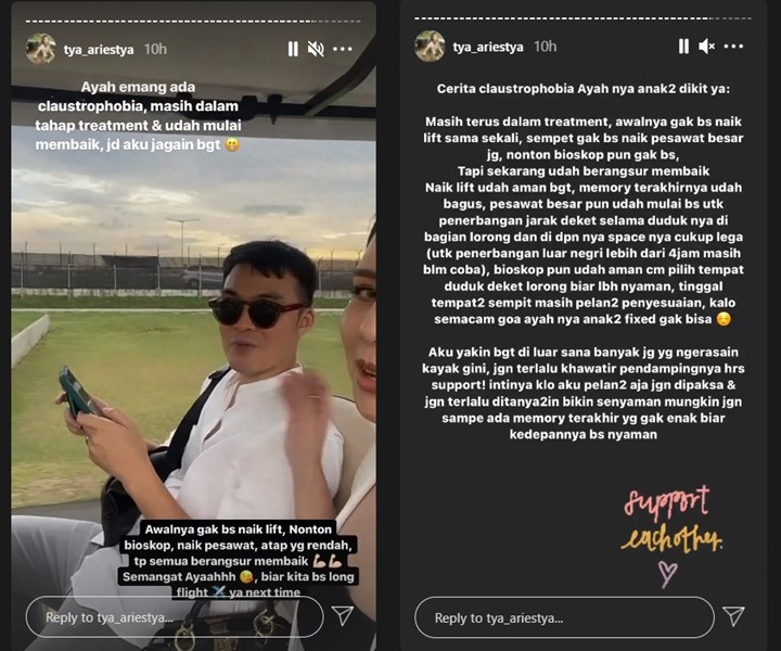 Punya Claustrophobia, Tya Ariestya Ungkap Ketakutan Sang Suami Saat Berada di Dalam Helikopter