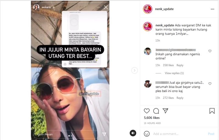 Awkarin Tanggapi Begini Usai Diminta Bayari Utang Netizen Sebesar Rp 1 Miliar
