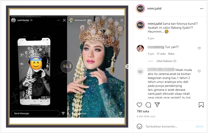 Bukan Selebgram, Calon Syakir Daulay Diduga Pesinetron Betari Ayu Usai Unggah Foto Ini