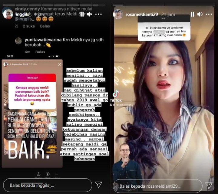 Rosa Meldianti Dipuji Makin Baik, Sang Kekasih Singgung Hujatan dan Tudingan Pansos