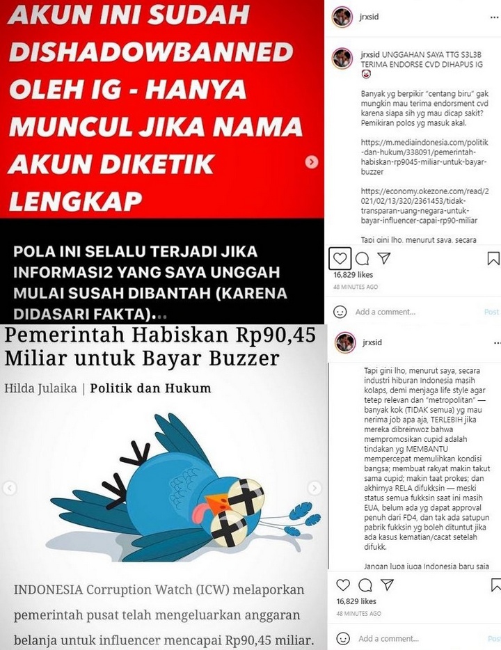 Jerinx Meradang Unggahan Dihapus IG