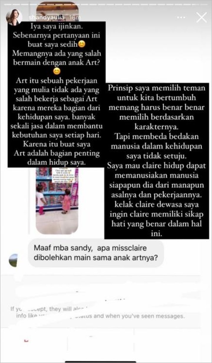 Shandy Aulia Sedih Potret Claire Main Sama Anak ART Dipertanyakan Netizen: Ada yang Salah?