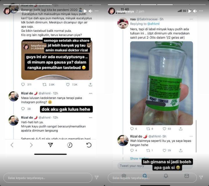 Ini Reaksi Tasya Farasya Saat Disindir Lulusan Kedokteran Tapi Tanya Terapi Lewat Polling Instagram