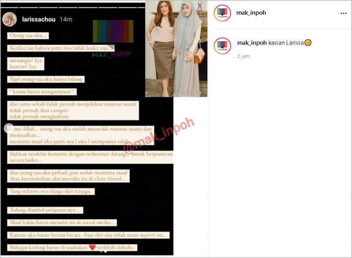 Larissa Chou Bongkar Habis-habisan Sikap Orangtuanya ke Alvin Faiz: Demi Allah