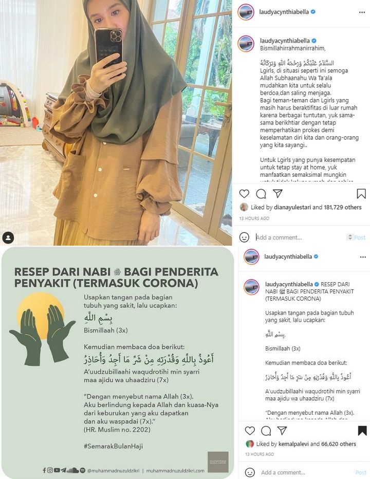 Laudya Cynthia Bella Minta Fans Patuhi Prokes