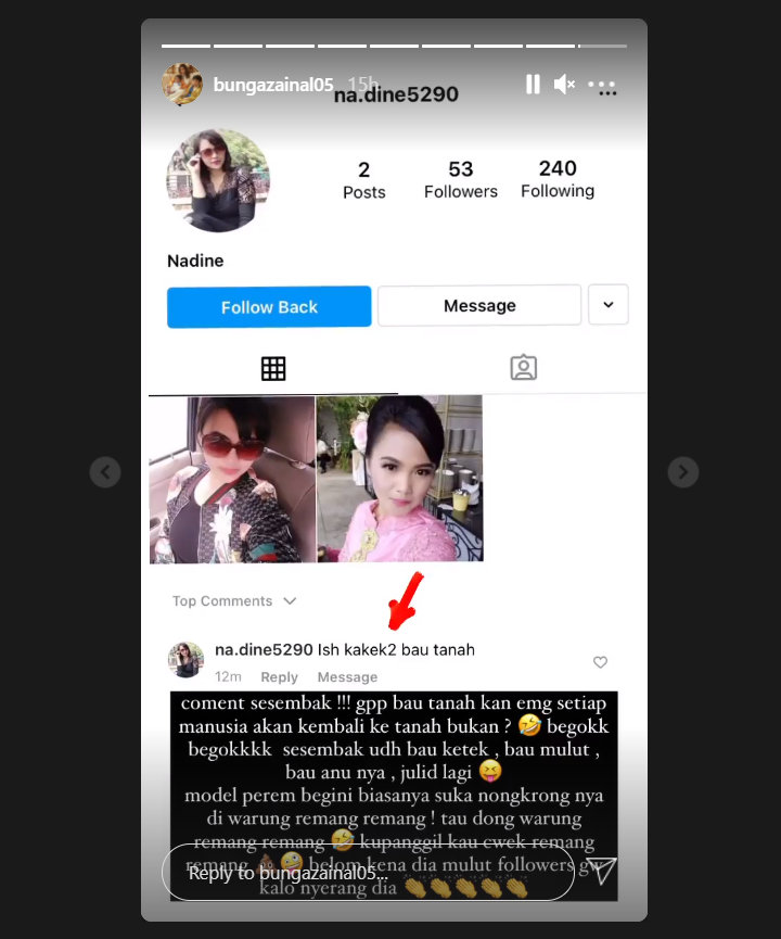 Bunga Zainal Murka Suami Dicibir Sudah Bau Tanah, Balasannya Tak Kalah Sadis