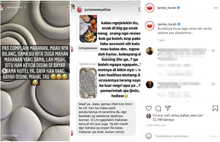 Ibunda Rachel Vennya Kritik Makanan Karantina Hotel