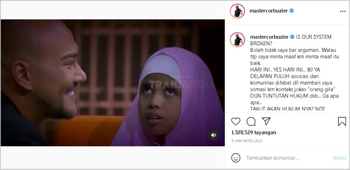 Buktikan Peduli Penyandang Disabilitas, Deddy Corbuzier Pertanyakan Hal Ini Usai Kena Somasi