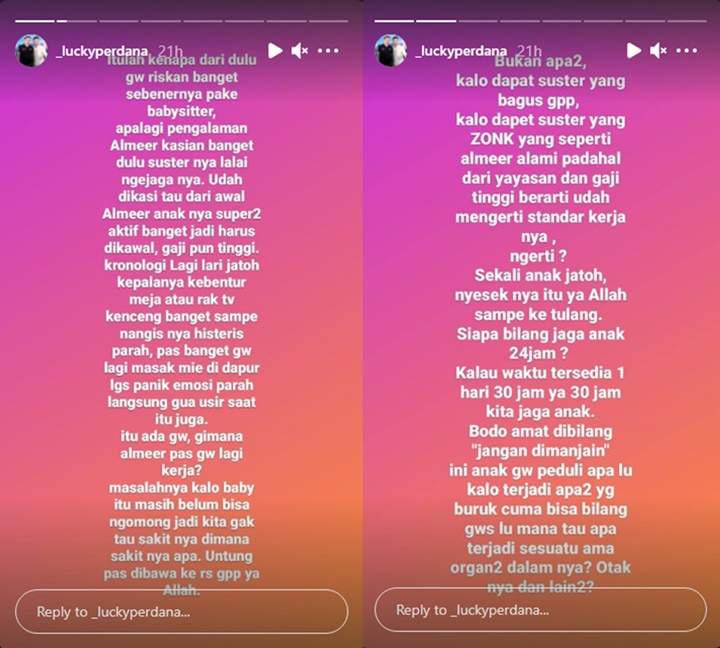 Usai Cut Meyriska, Kini Lucky Perdana Juga Ngaku Usir Babysitter Karena Lalai Jaga Anak