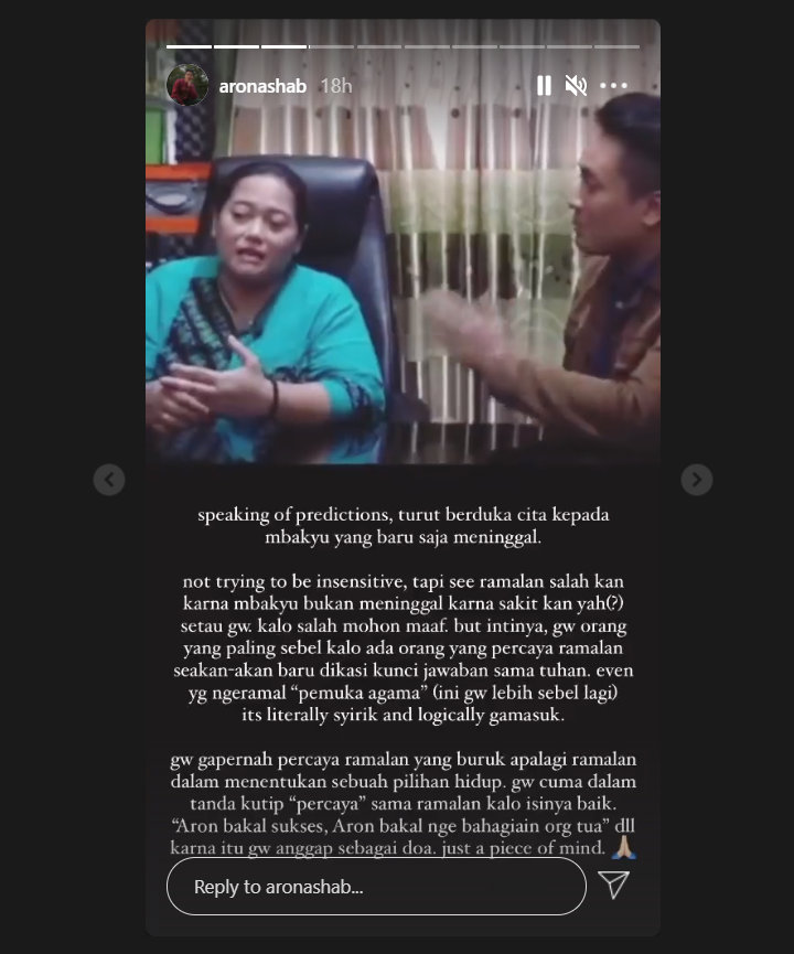 Mbak You \'Salah\' Prediksi Kematiannya Sendiri, Aaron Ashab Minta Tak Percaya Ramalan