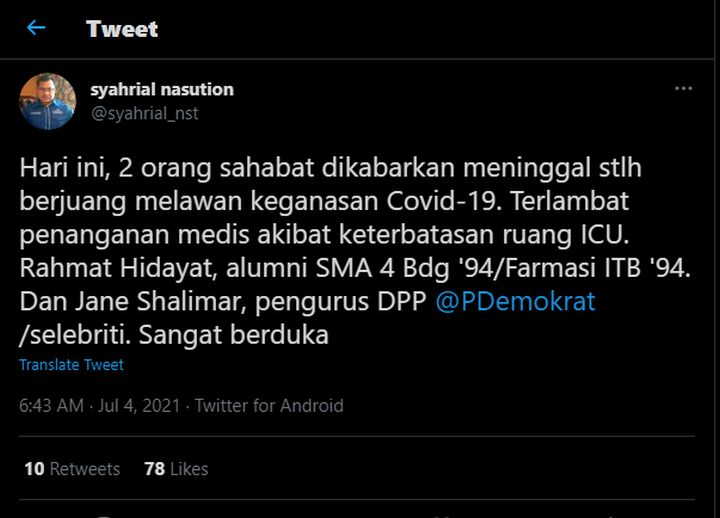 Beredar Potret Jane Shalimar Terbaring Lemah, Terlambat Penanganan Medis?
